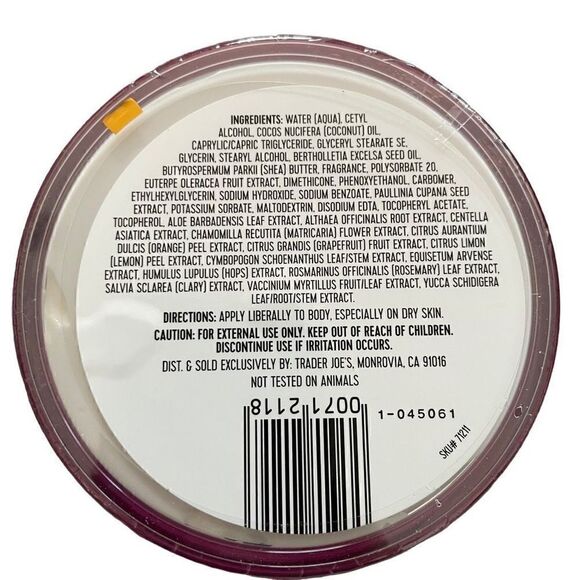 Trader Joe’s Lotion Brazil Nut Body Butter Lotion Cream 8 oz Limited Edition NWT - Picture 2 of 2